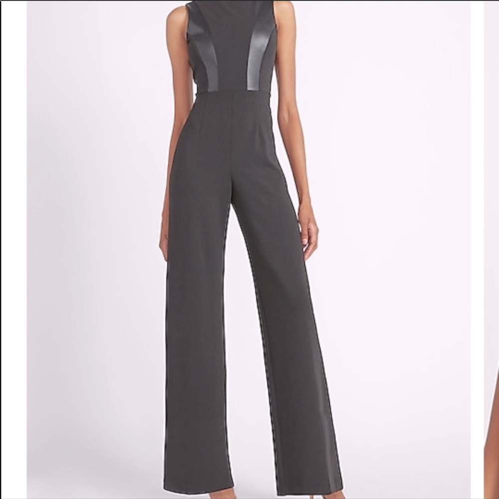 NWT Express vegan leather jumpsuit